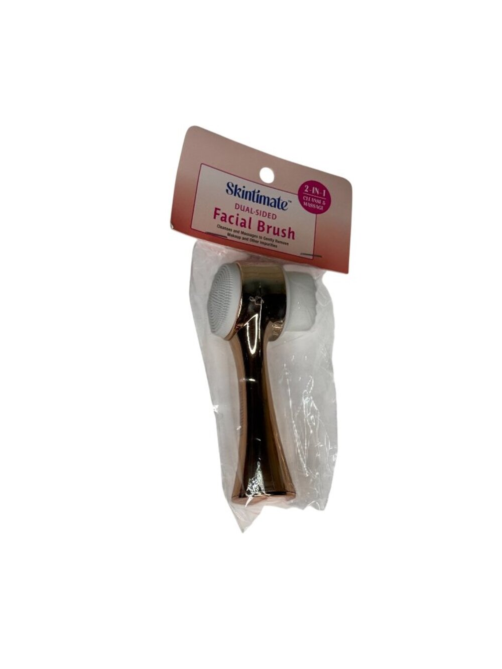 Skintimate Dual Sided Facial Cleansing Brush Rose Gold Exfoliating Skincare